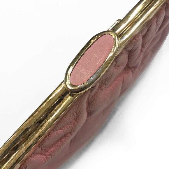 Vintage Etra 1960's Pink Genuine Pebbled Leather Clutch - Picture 3 of 12